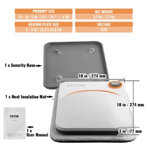 VEVOR Termopress 22,9 x 22,9 cm kaasaskantav lihtne press sublimatsiooniülekandega isetegemise, valge — pilt 7
