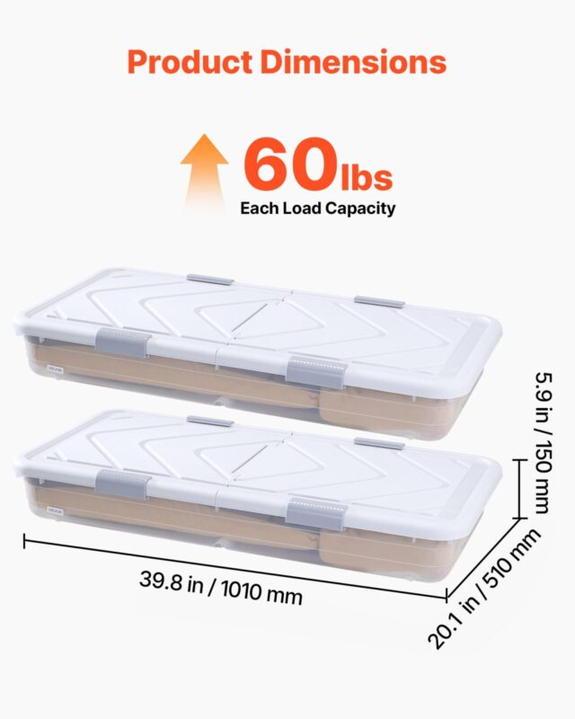 Voodialune hoiukast ratastega, 22,7 kg, 1010 x 510 x 150 mm, 2 tk