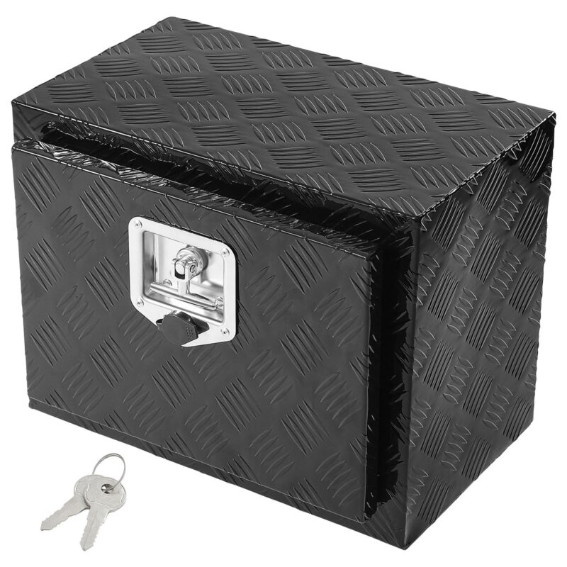 Underbody Aluminum Truck Tool Box 45.7x30.5x35.6 cm Trailer RV Tool Storage, 20 kg