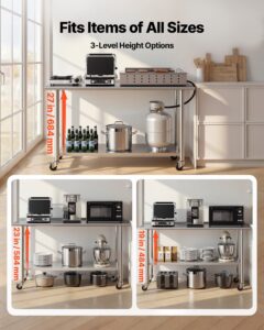 VEVOR Roostevabast terasest töölaud, 61 x 152 cm, 1524×610×894 mm, 62 cm — pilt 6