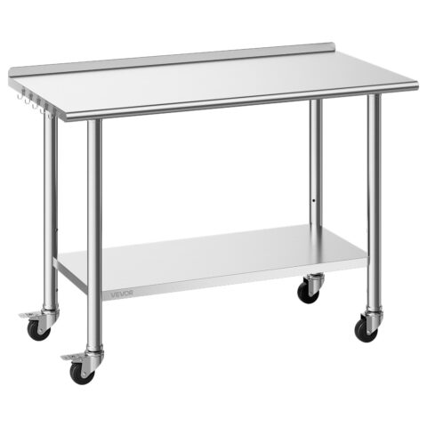 Roostevabast terasest töölaud, 61 x 122 cm, 245 kg