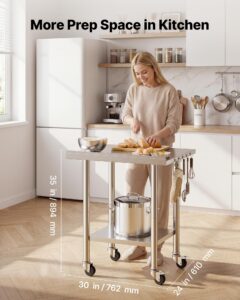 VEVOR Roostevabast terasest töölaud, 61 x 76 cm, 762×610×894 mm, 204 kg — pilt 2