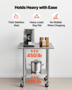 VEVOR Roostevabast terasest töölaud, 61 x 76 cm, 762×610×894 mm, 204 kg — pilt 4