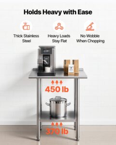 VEVOR Roostevabast terasest töölaud, 61 x 76 cm, 762×610×894 mm, 218 kg — pilt 4