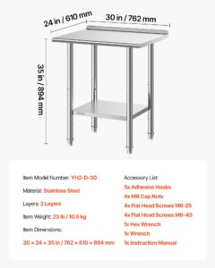 VEVOR Roostevabast terasest töölaud, 61 x 76 cm, 762×610×894 mm, 218 kg — pilt 7
