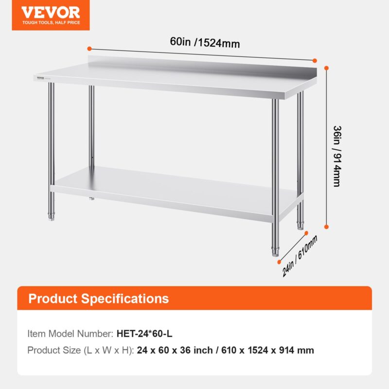 61,0 x 152 x 91,4 cm roostevabast terasest töölaud