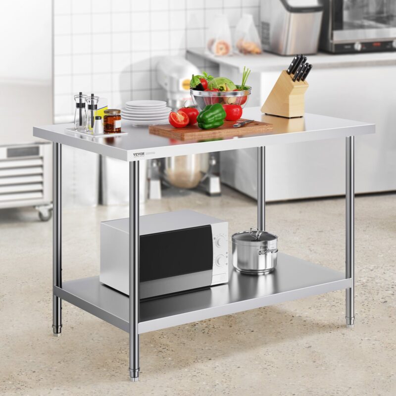 Roostevabast terasest ettevalmistuslaud, 76,2 x 122 x 86,4 cm