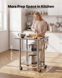 VEVOR Roostevabast terasest töölaud, 61 x 76 cm, 762×610×864 mm, 218 kg — pilt 2