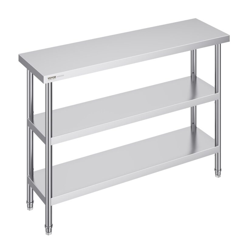 Roostevabast terasest toiduainete ettevalmistuslaud, 35,6 x 121,9 cm, 0,8 mm