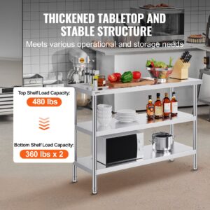 Roostevabast terasest toiduainete ettevalmistuslaud, 45,7 x 121,9 cm — pilt 3