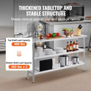 Roostevabast terasest toiduainete ettevalmistuslaud, 35,6 x 152,4 cm — pilt 3