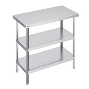 Roostevabast terasest toiduainete ettevalmistuslaud, 45,7 x 91,4 cm — pilt 1