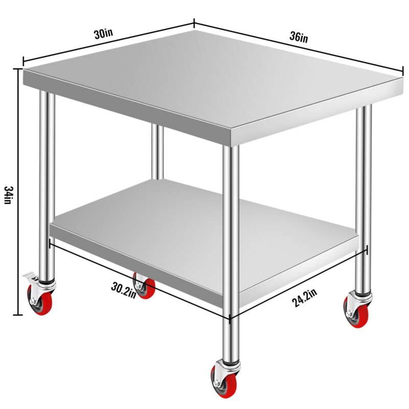 Roostevabast terasest töölaud 91,4 x 76,2 x 86,4 cm, 318 kg