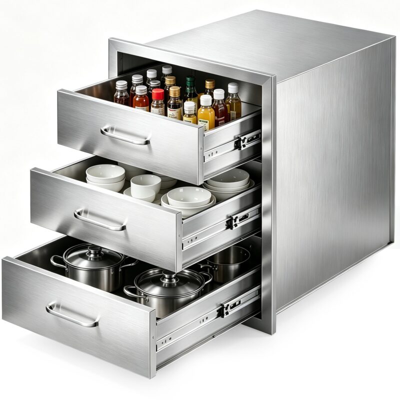 Outdoor Kitchen Drawers 46.0 cm W x 59.0 cm D x 59.0 cm H, 20 kg, 46,0 cm