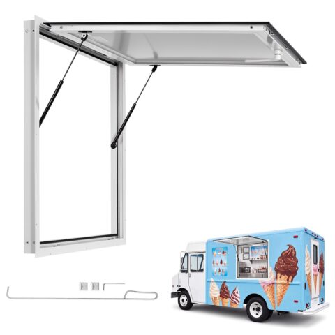 Concession Window 915x915mm Aluminum Alloy Frame Service Window, 915 x 915 mm