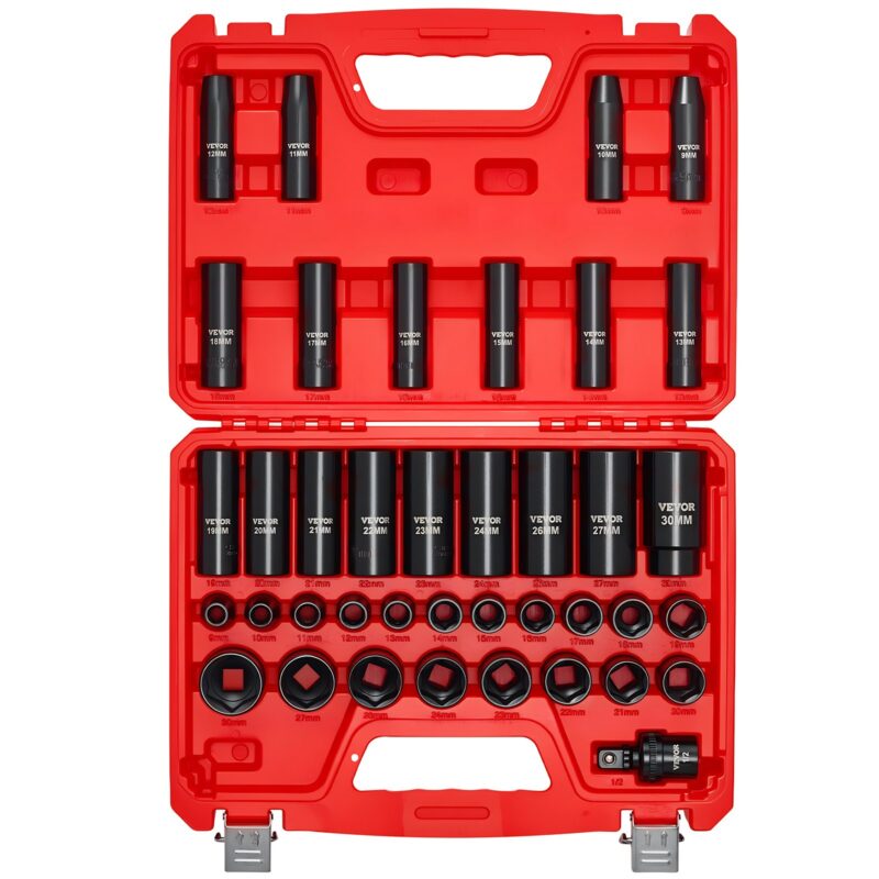 1.27 cm Drive Impact Socket Set, 1,27 cm, 30 mm