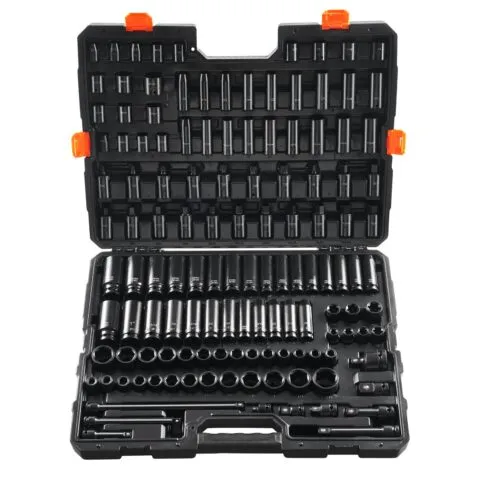 Löökpesa komplekt 130 osa 9,53 mm ja 1,27 cm - SAE & Metric ajami pesa komplekt