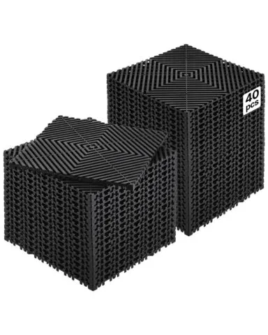 VEVOR Omavahel ühendatav drenaažimatt, 30,5 x 30,5 cm, 40 tk, must