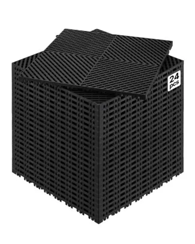 VEVOR Omavahel ühendatav drenaažimatt, 39,9 x 39,9 cm, 24 tk, must