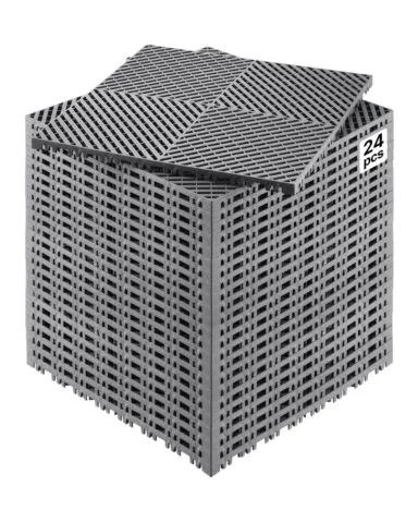 VEVOR Omavahel ühendatav drenaažimatt, 39,9 x 39,9 cm, 24 tk, helehall