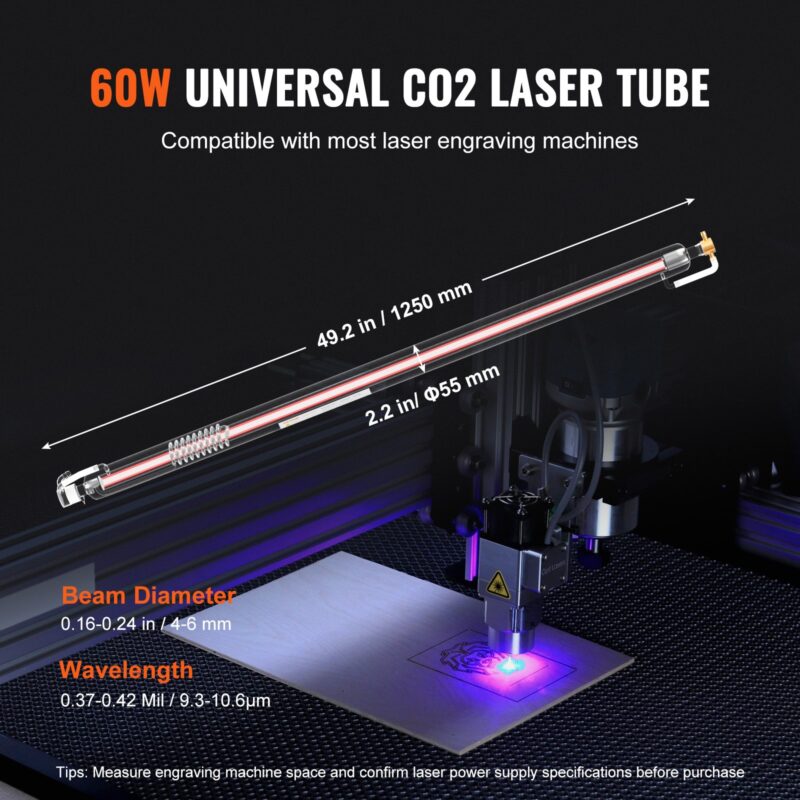 60W CO2 lasertoru, 1250 mm, 60 W