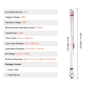 60W CO2 lasertoru, 1250 mm, 60 W — pilt 7