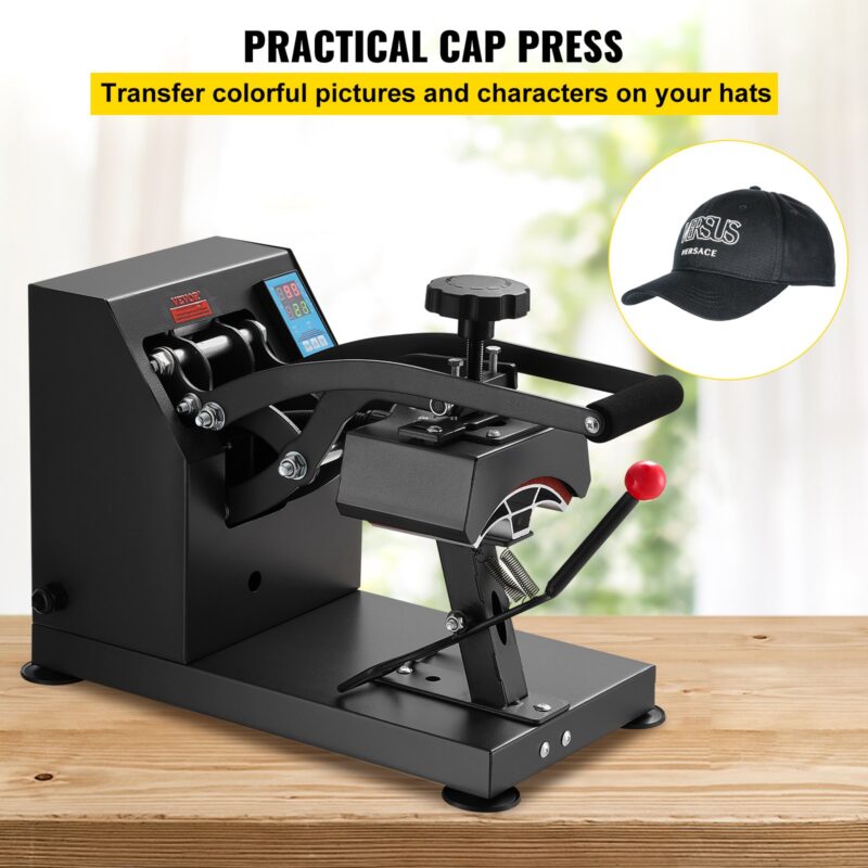 Mütsi kuumpress 14,0 x 8,89 cm kuumpress 600W professionaalne mütsi kuumpress mütside ja