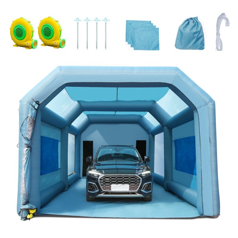 Inflatable Spray Booth Car Paint Tent 8.5 x 4.8 x 3.3 m Filter System 2 Blowers