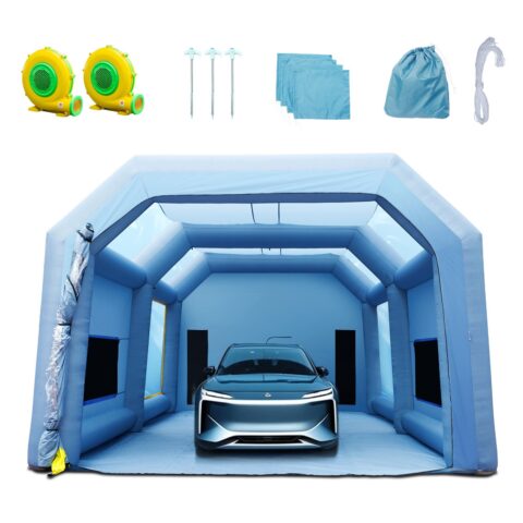 Inflatable Spray Booth Car Paint Tent 10 x 6 x 4 m Filter System 2 Blowers