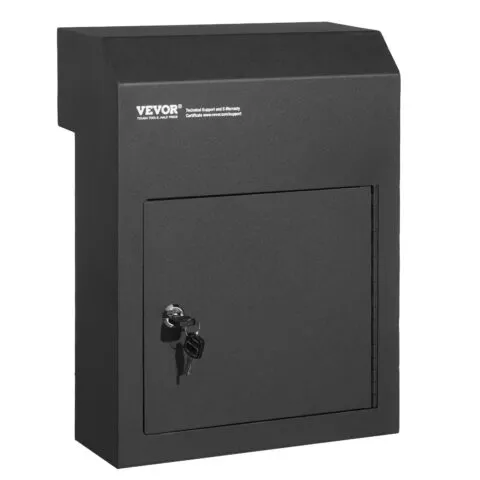 Ukse kaudu avatav võtmekast 30,5x15,2x40,6 cm postkast 4,6 cm 30,5 cm võtmelukuga must