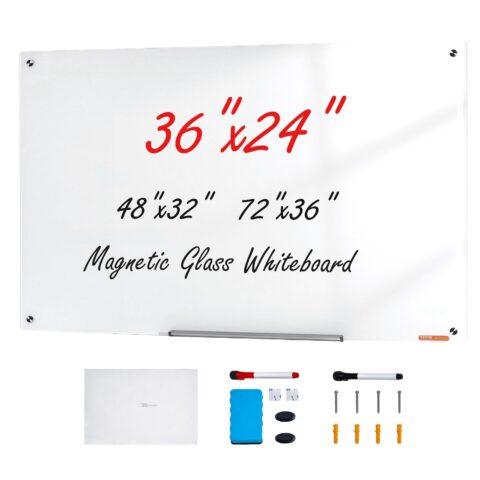 Magnetic Glass Whiteboard, 900 x 600 mm, 91,4 x 61,0 cm
