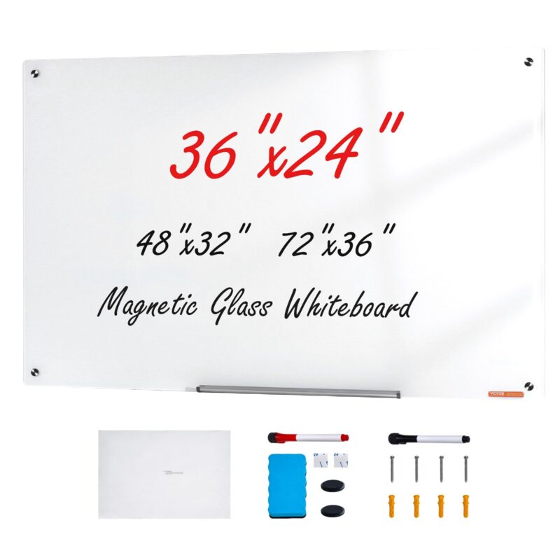 Magnetic Glass Whiteboard, 900 x 600 mm, 91,4 x 61,0 cm