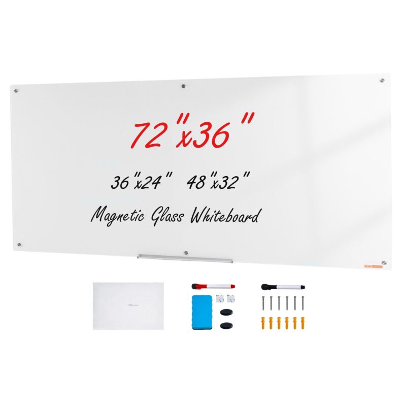 Magnetic Glass Whiteboard, 183 x 91,4 cm, 0,4 mm