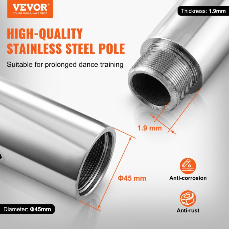 VEVOR Professionaalne tantsupost, 200 kg, 45 mm, 2810×230×230 mm