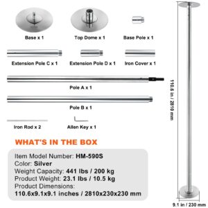 VEVOR Professionaalne tantsupost, 200 kg, 45 mm, 2810×230×230 mm — pilt 7