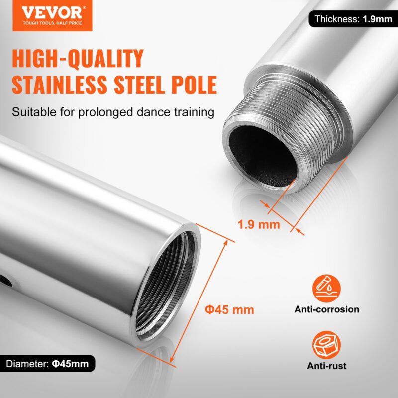 VEVOR Professionaalne tantsupost, 200 kg, 45 mm, 2824×230×230 mm