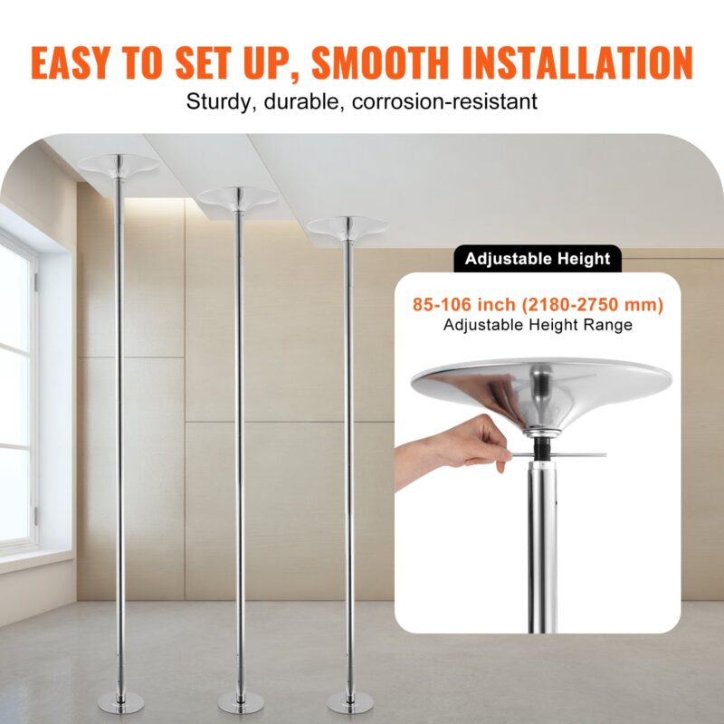 VEVOR Professionaalne tantsupost, 200 kg, 45 mm, 2750×390×390 mm