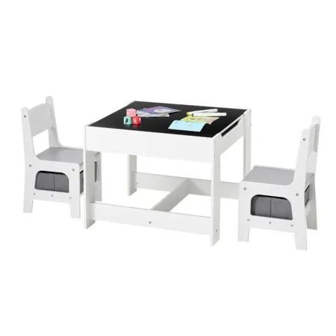 VEVOR Laste laua ja 2 tooli komplekt, 49,9 kg, valge, 30×29×53 cm