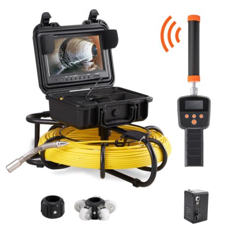 Sewer Camera Pipe Inspection Camera w/ 512hz Sonde 22.9 cm 720p Screen 91.4m, 22,9 cm