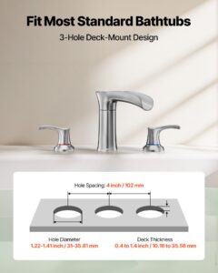 VEVOR Rooma vannisegisti, hõbe, 160×57×225 mm — pilt 3