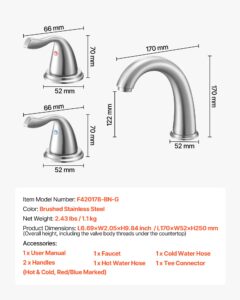 VEVOR Rooma vannisegisti, harjatud, 170×52×250 mm — pilt 7