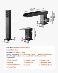 VEVOR Rooma vannisegisti, matt, 244×71×160 mm — pilt 7