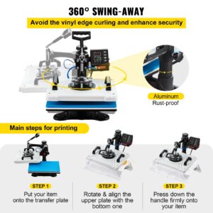 Kuumpress 30,5x38,1 cm 10-ühes kuumpress 1000W kuumpress 360° pöörlemise ja eemale — pilt 6