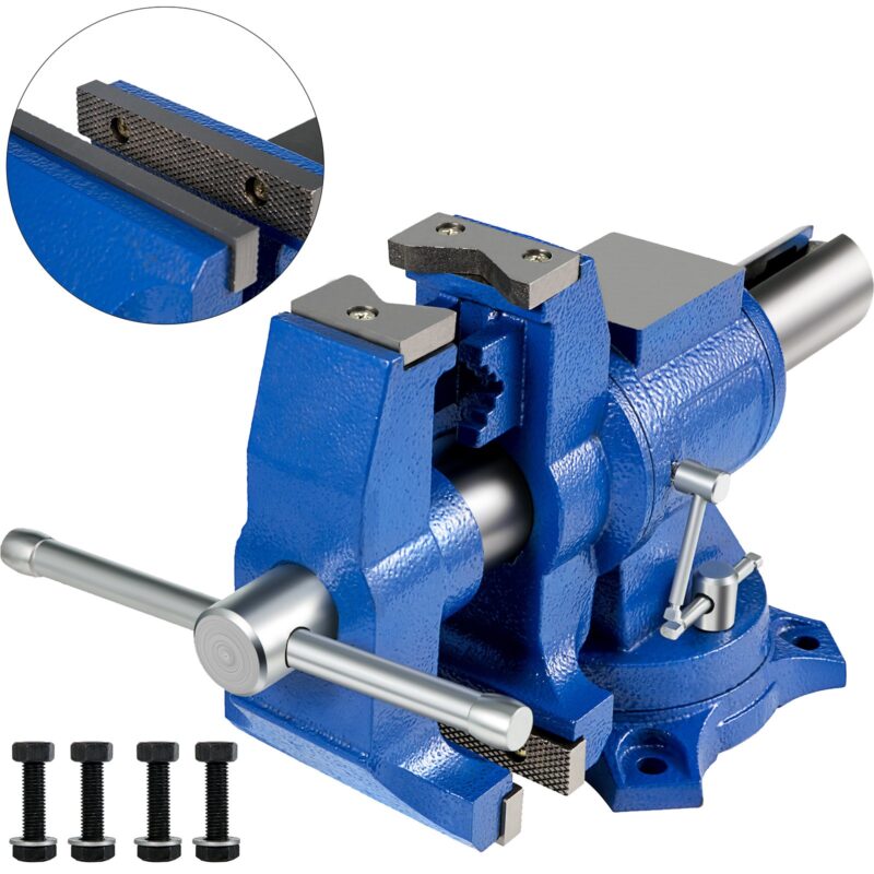 Multipurpose Vise 152mm Bench Vise 360-Degree Rotation Clamp on Vise with Swivel Base and