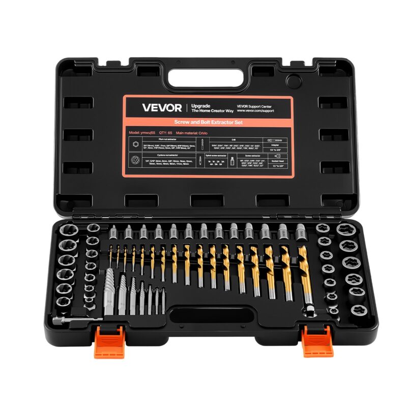 Screw Extractor Set with Drill Bits, 9,53 mm, 65 osa