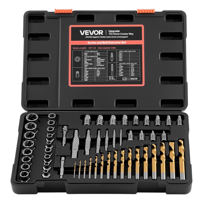 Screw Extractor Set with Drill Bits, 2,67 kg, 54 osa