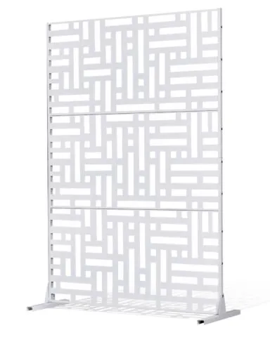 VEVOR Metallist privaatsuspiire, 119 cm, valge