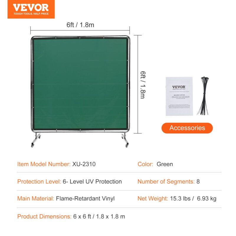 VEVOR Keevituskraan raamiga, 1,8 x 1,8 m, roheline, 93 kg