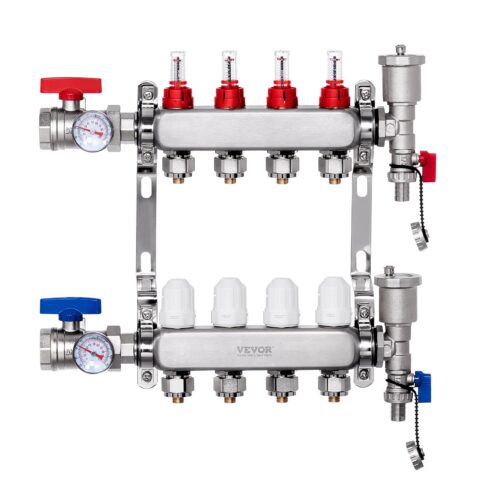 4-Branch Radiant Heat Manifold, 1,27 cm, 5 L