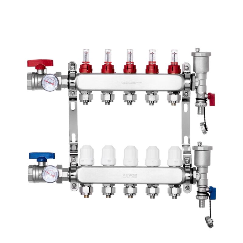 5-Branch Radiant Heat Manifold, 1,27 cm, 5 L